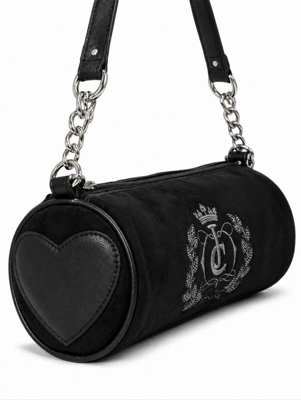 Juicy Couture Black Valour Royal Shoulder Bag 💎Rhinestone🖤Heart Pocket🗝Charms